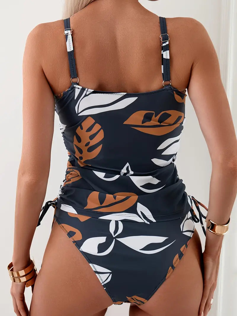 Island | Tropical Leaf Print Tankini Set