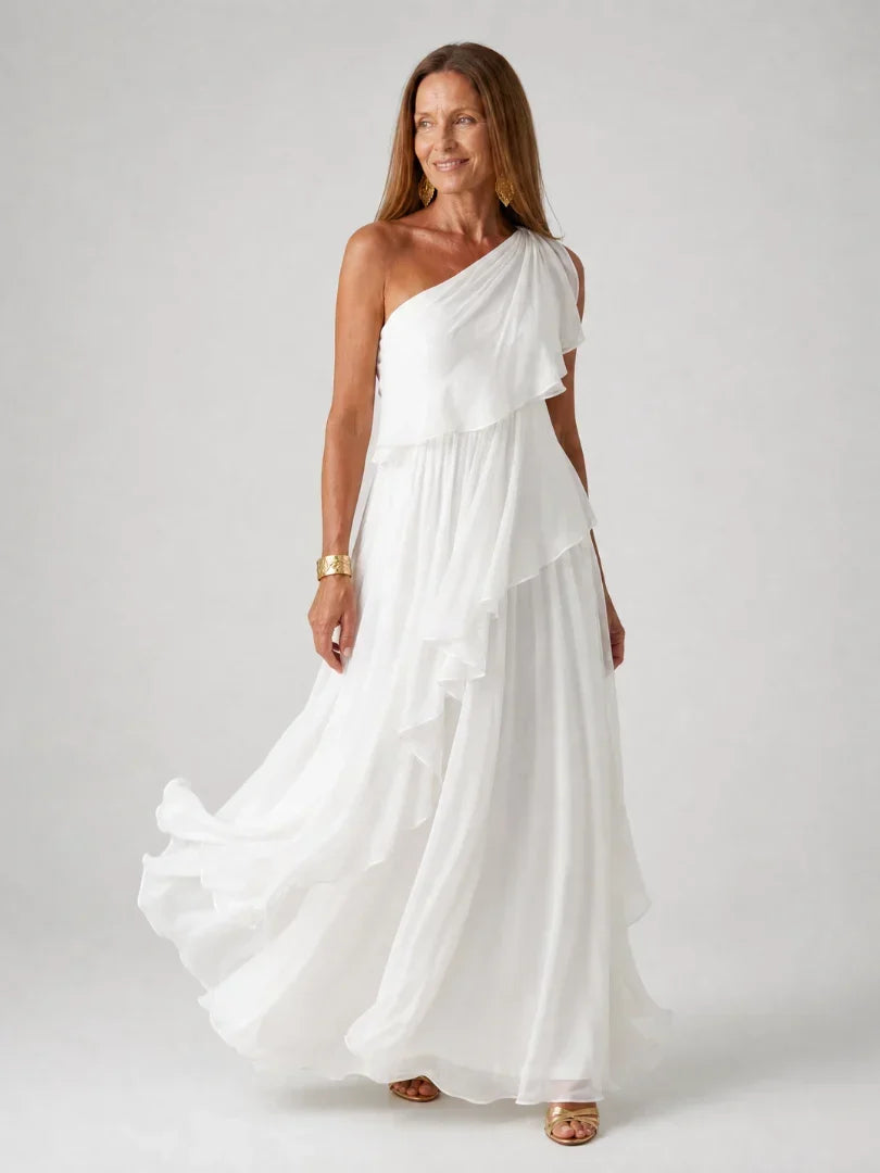Seyma | Vestido Longo com Folhos