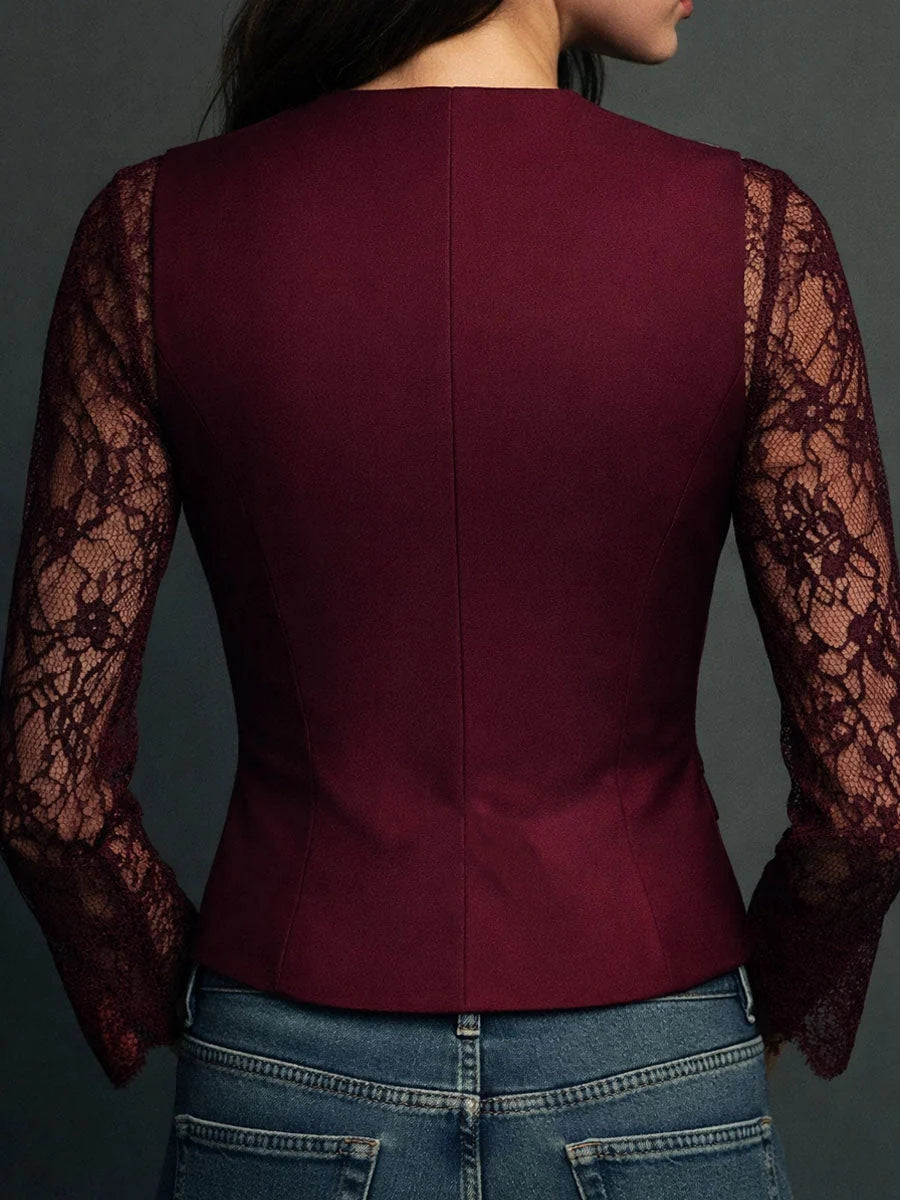 Noémie | Blazer Top com Mangas Semitransparentes