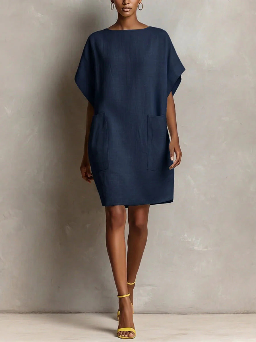 Hulina – Vestido Casual de Linho com Bolsos