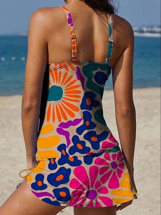 Party | Florales Tankini-Set mit bauchbedeckender Grafik