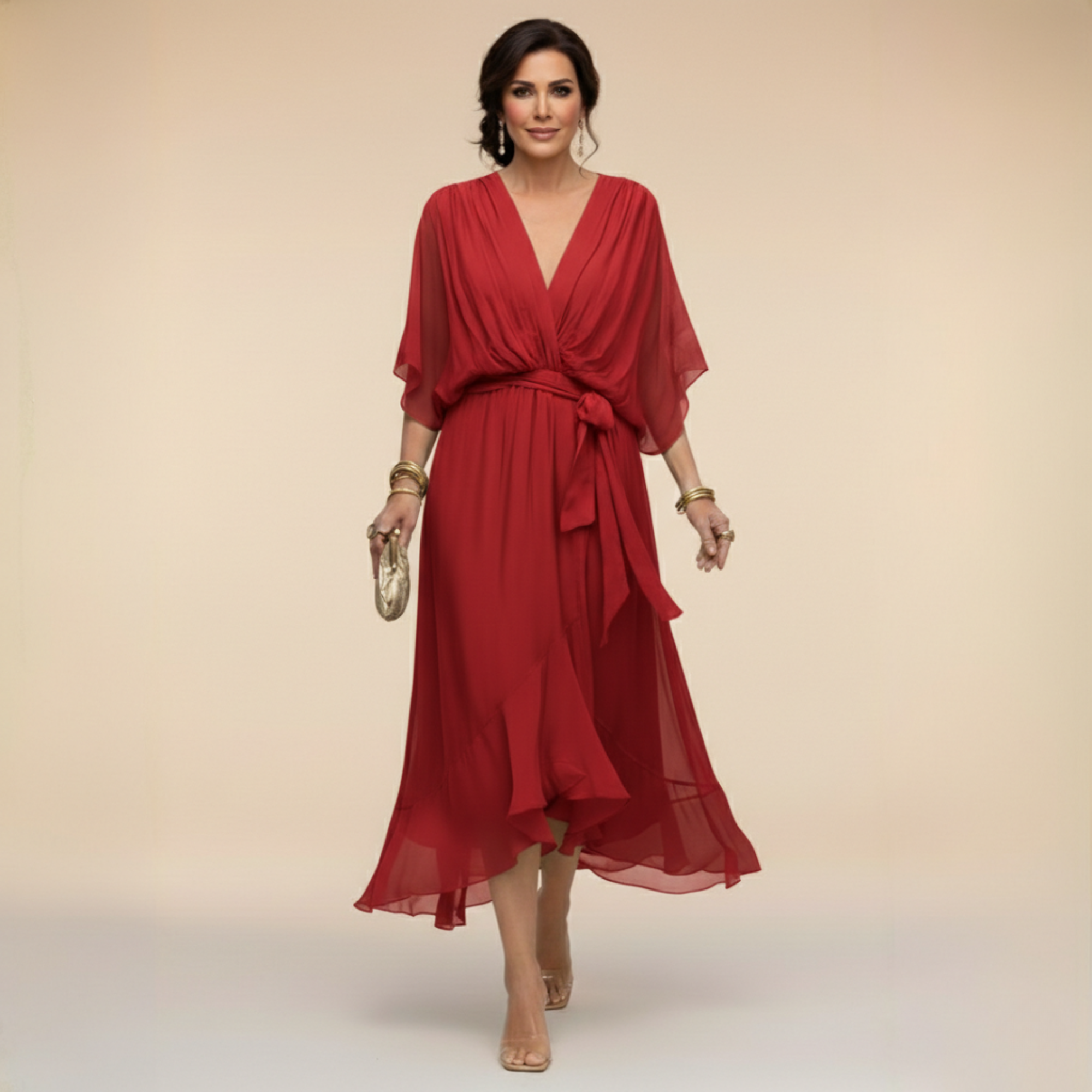 MONICA™ | Elegantes Kleid mit V-Ausschnitt