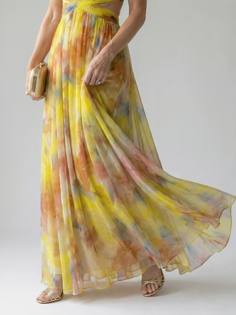 Élise | Vestido Maxi Cruzado com Degradé