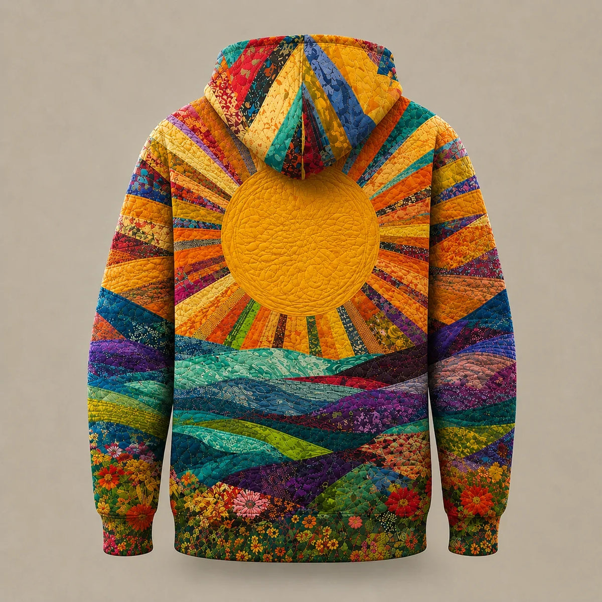 Ryleth | Sweatshirt Y2K com Capuz e Estampado Raios de Sol