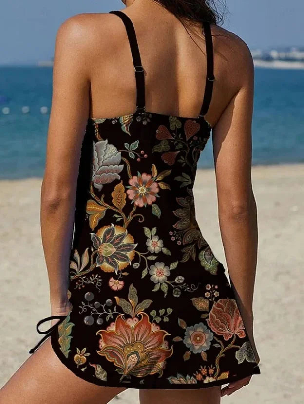 Party | Florales Tankini-Set mit bauchbedeckender Grafik