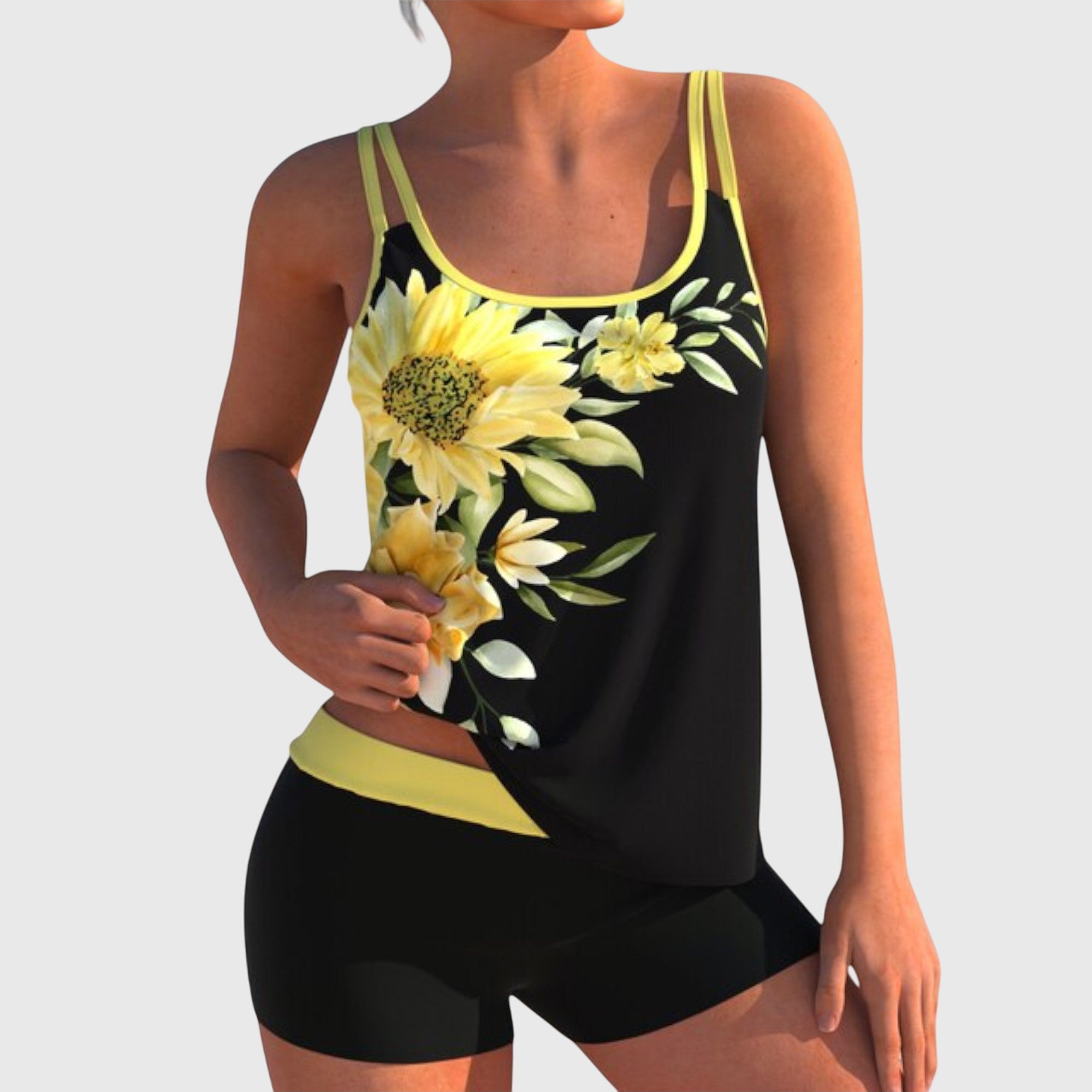 Blume | Blumiges Badeset, das den Bauch bedeckt