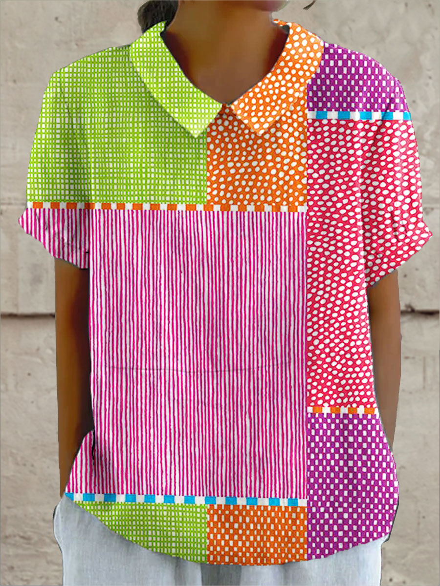 Zoe | Buntes Patchwork-Hemd