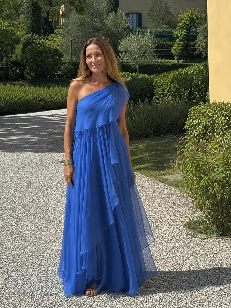 Seyma | Vestido Longo com Folhos