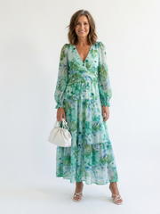 Althea | Langärmeliges Maxikleid mit Blumenmuster