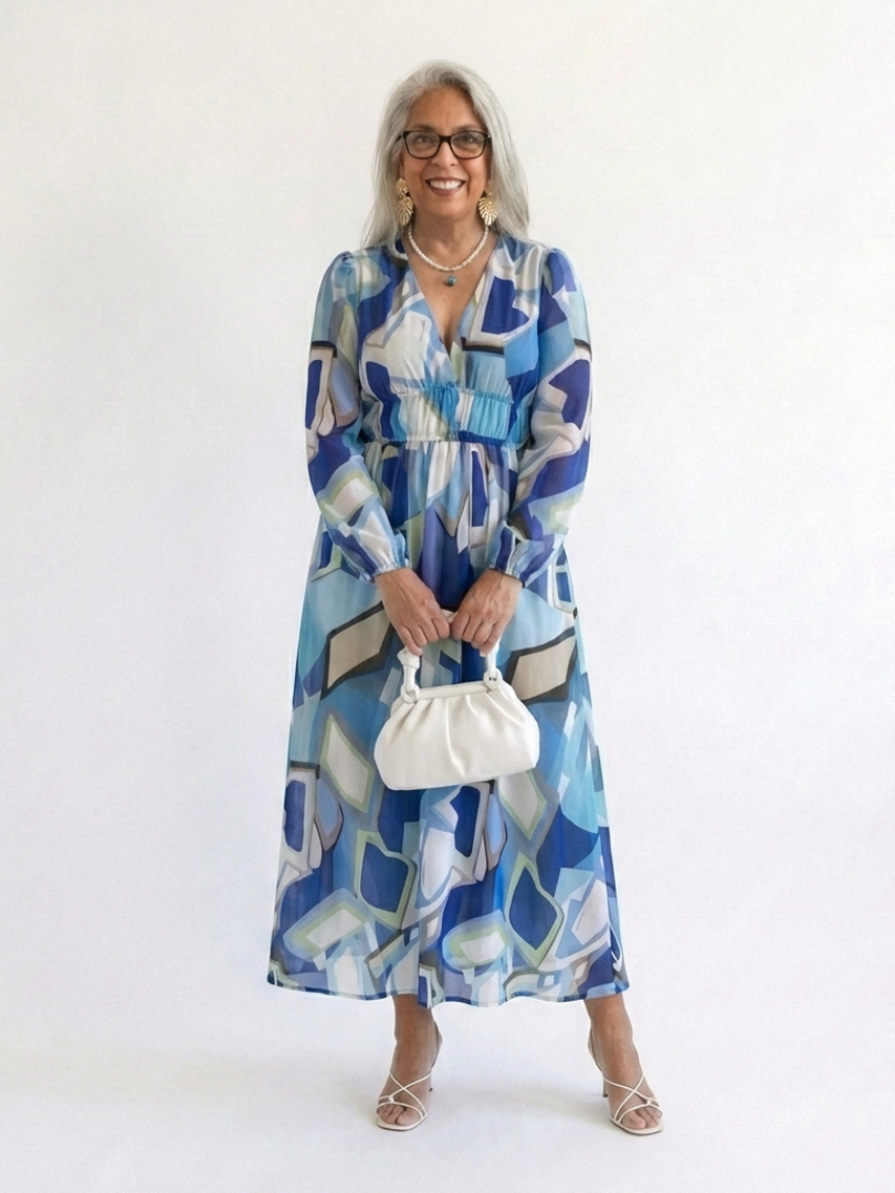 Althea | Langärmeliges Maxikleid mit Blumenmuster
