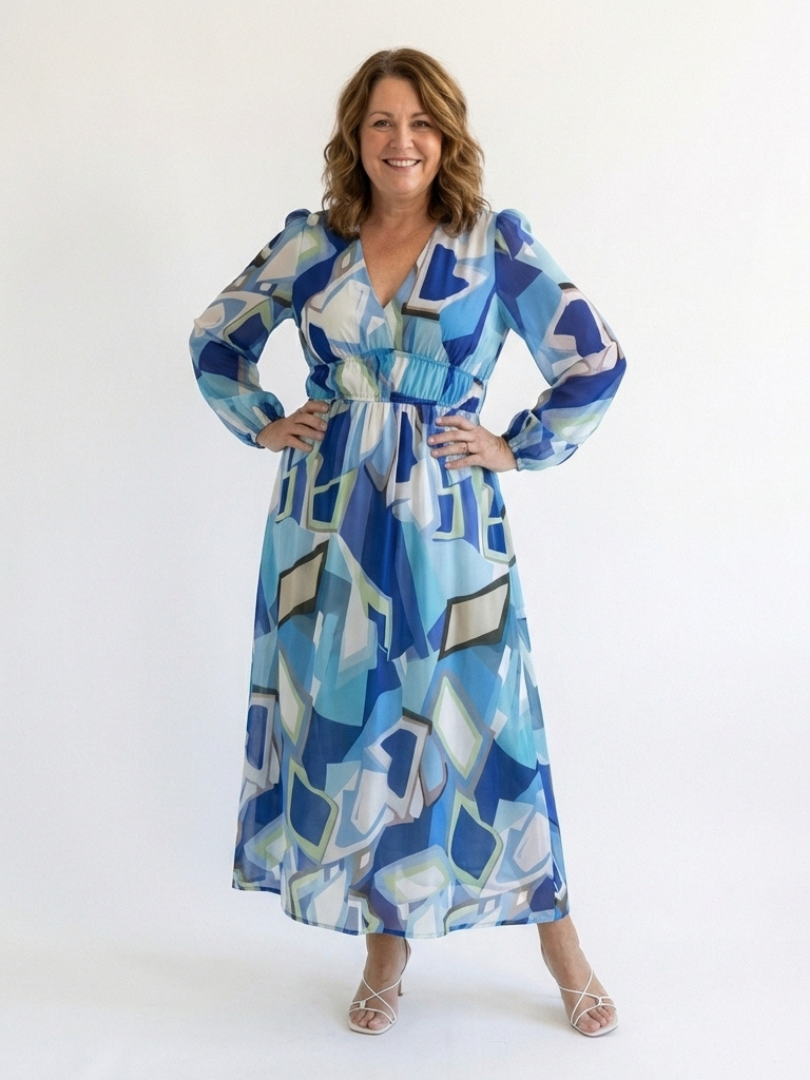 Althea | Langärmeliges Maxikleid mit Blumenmuster