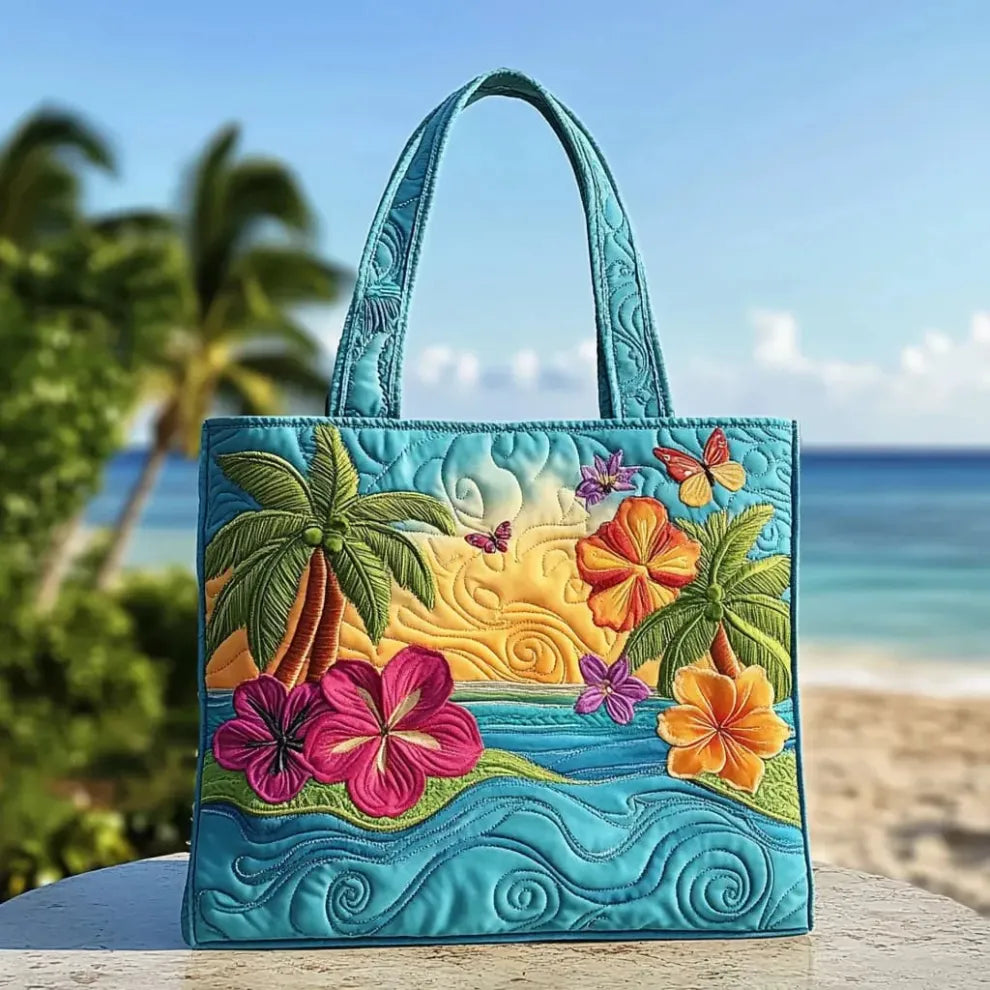 Island Breeze | Handgefertigte gesteppte Tragetasche