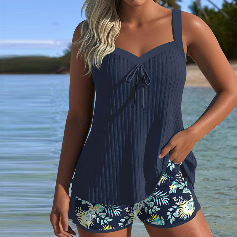 Lana - Tankini a righe con pantaloncini da spiaggia a due pezzi