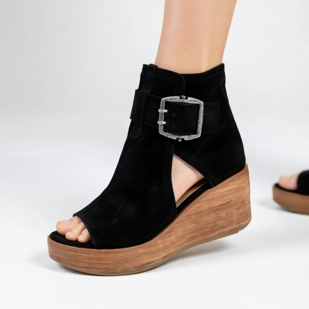Klaren™ - Moderne & komfortable Ankle Boots mit offenem Keilabsatz
