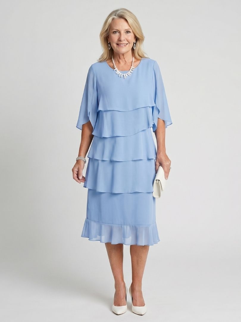 Brent | Midikleid mit mehrlagigem Muster