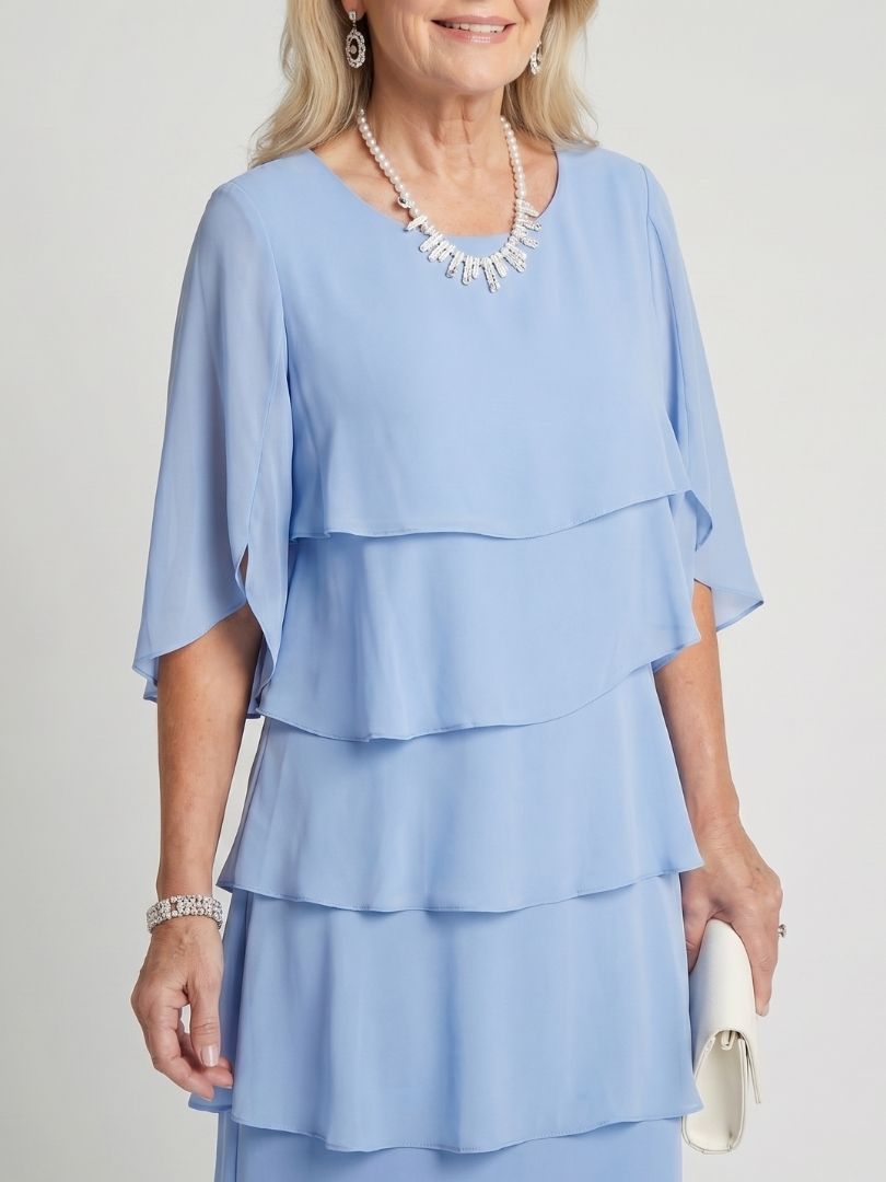 Brent | Midikleid mit mehrlagigem Muster