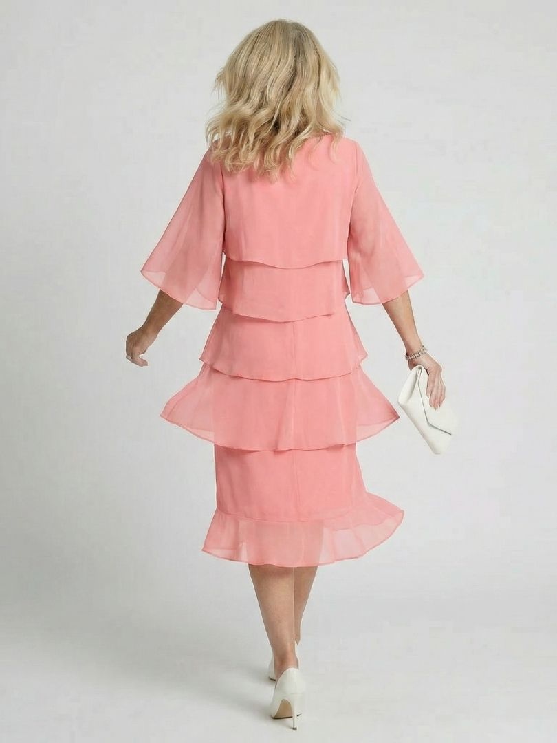 Brent | Midikleid mit mehrlagigem Muster