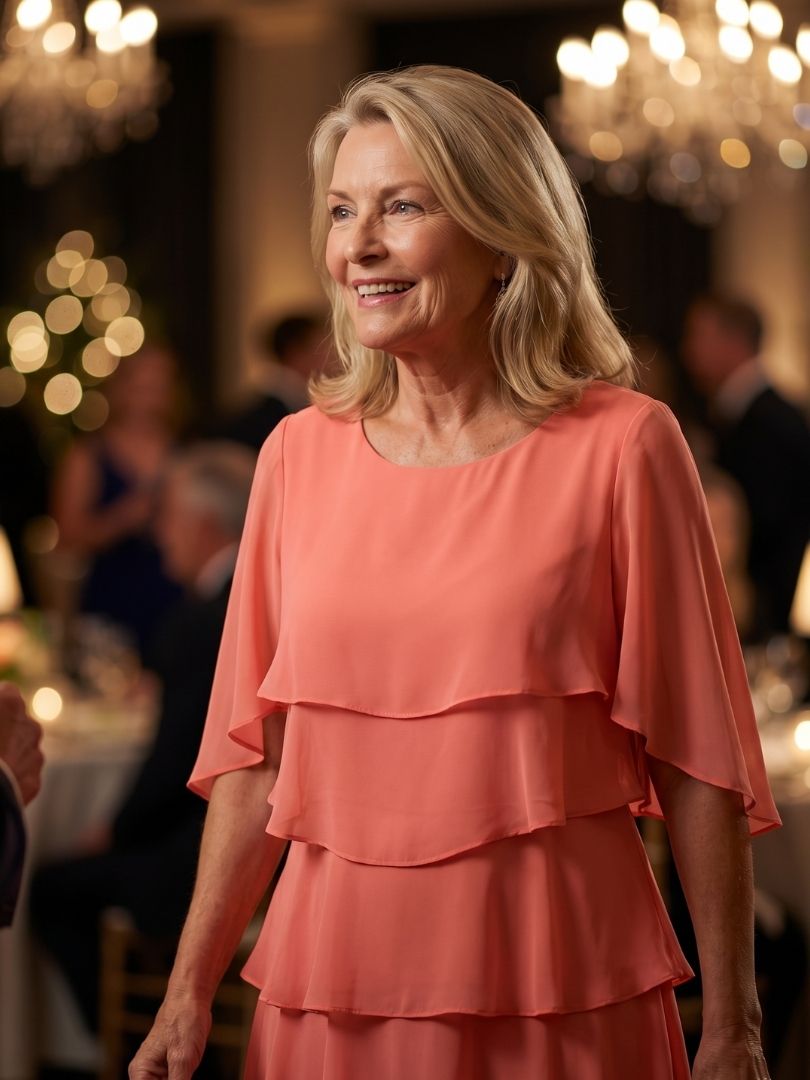 Brent | Midikleid mit mehrlagigem Muster