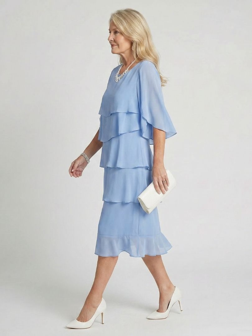 Brent | Midikleid mit mehrlagigem Muster