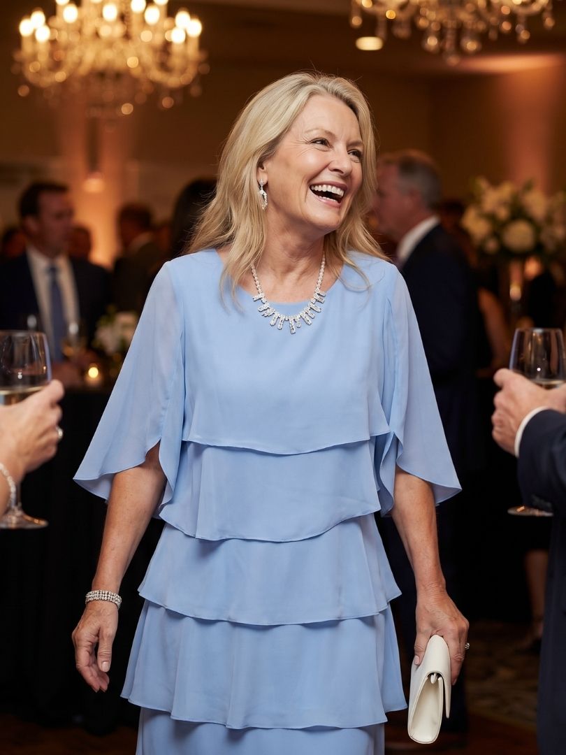 Brent | Midikleid mit mehrlagigem Muster