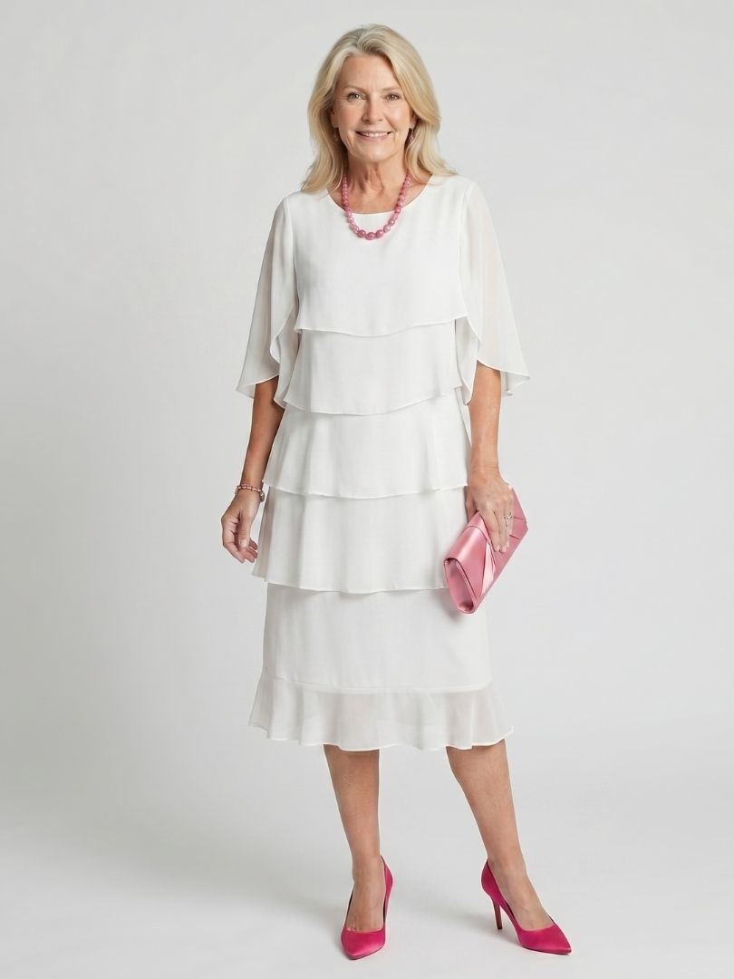 Brent | Midikleid mit mehrlagigem Muster