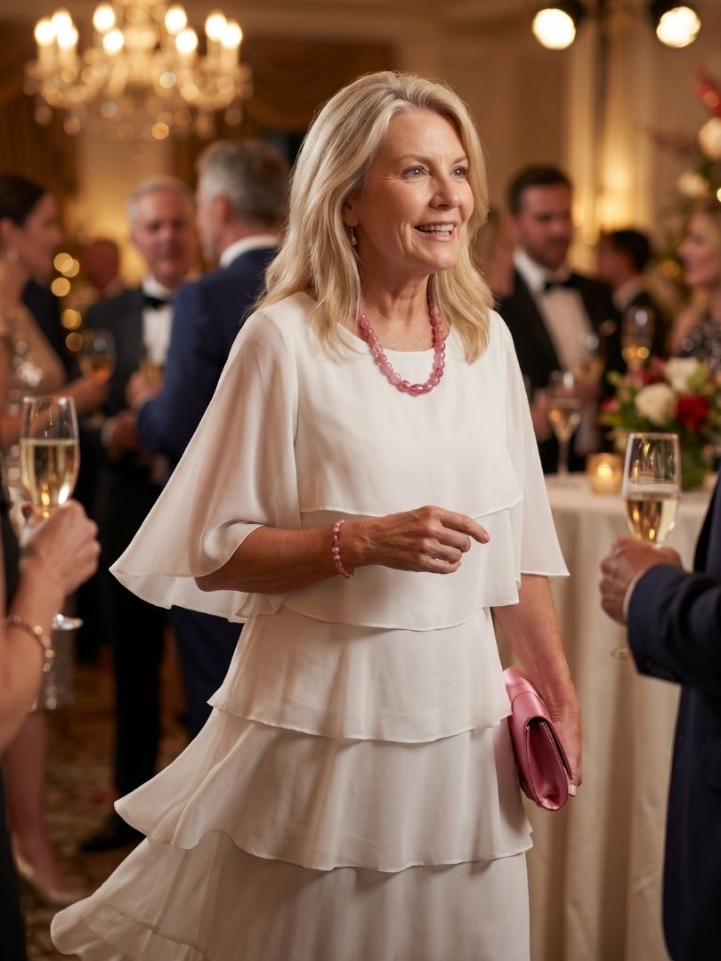 Brent | Midikleid mit mehrlagigem Muster