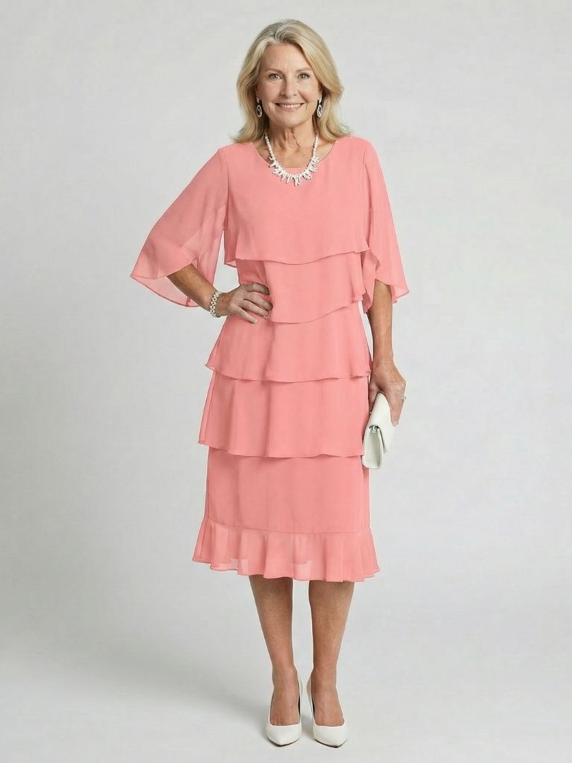 Brent | Midikleid mit mehrlagigem Muster