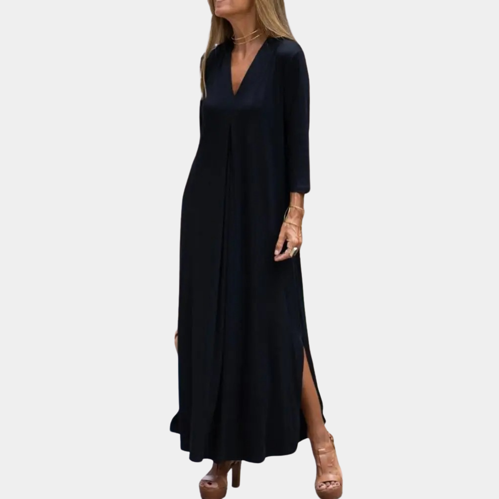V-Ausschnitt Maxikleid | Fließende A-Linie Sommer Design