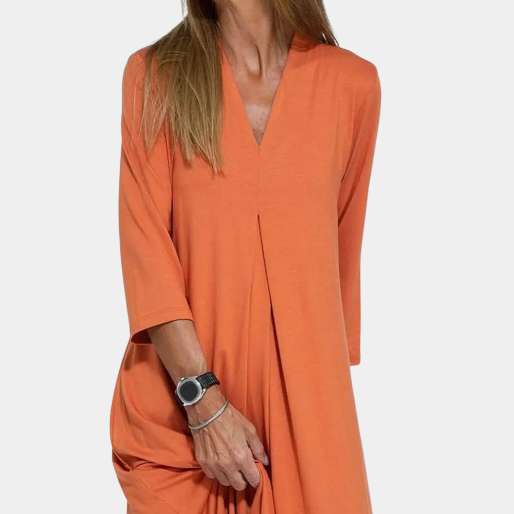 V-Ausschnitt Maxikleid | Fließende A-Linie Sommer Design