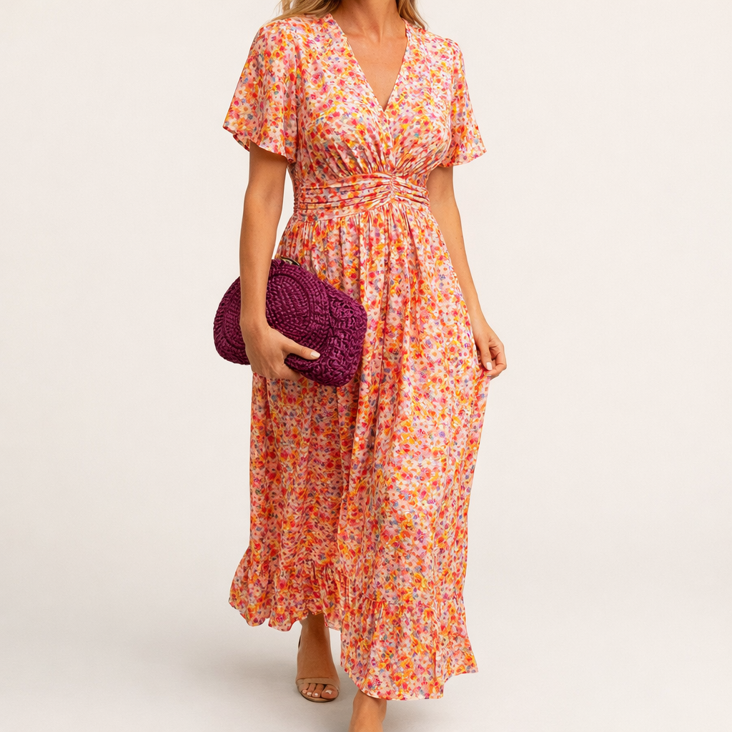 FAITH™ | Elegantes langes Kleid mit Blumen