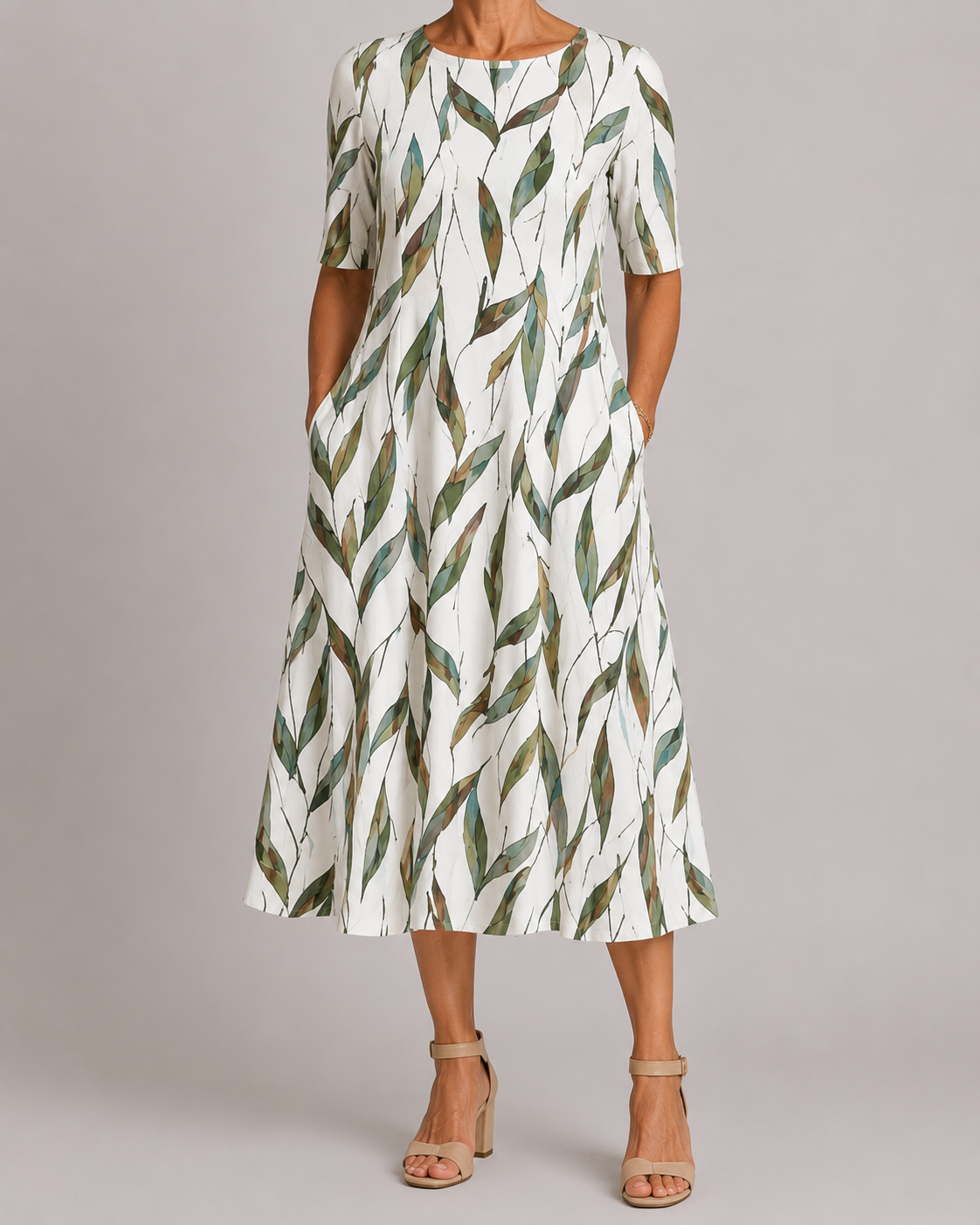 Daria | Vestido midi floral, simples e chique