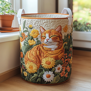 Gato da Floresta | Cesto da Roupa Feito à Mão