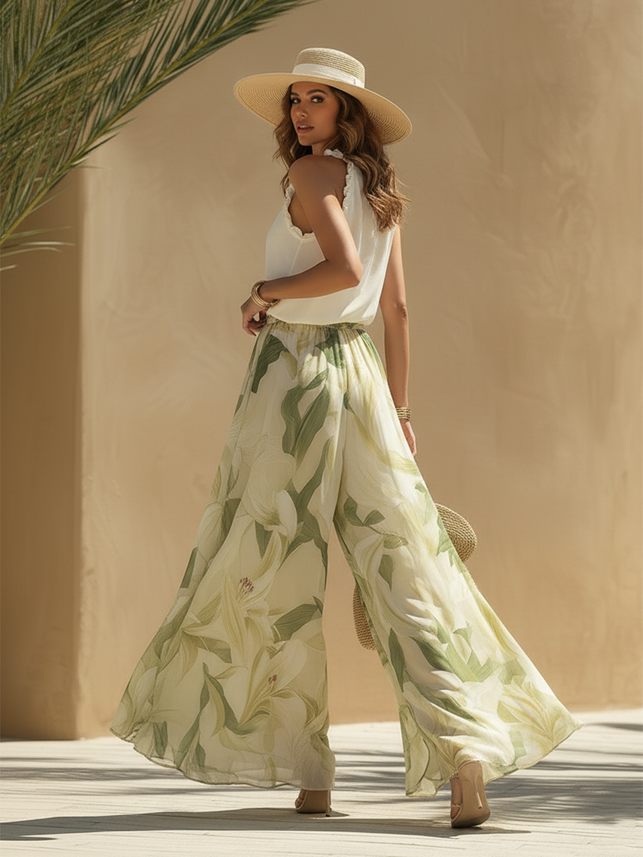 Lysandra | Elegantes, fließendes Ensemble mit Liliendruck