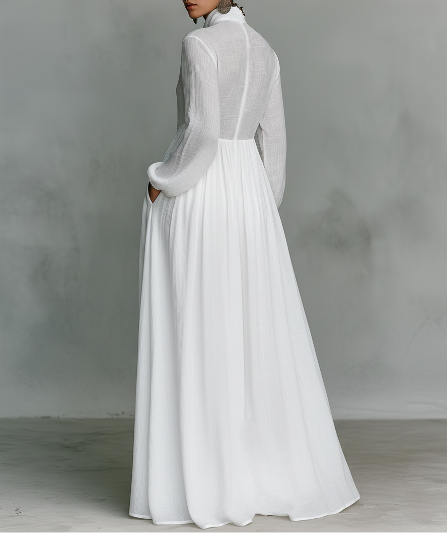 Serena – Vestido Maxi de Botões Fluido