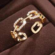 Anel dourado "Corrente Radiante"