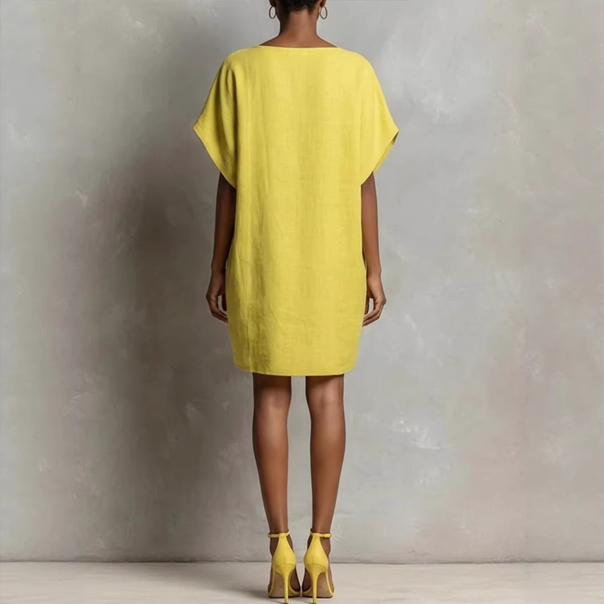 Hulina – Vestido Casual de Linho com Bolsos
