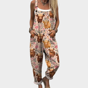 Bequeme bedruckte Latzhose