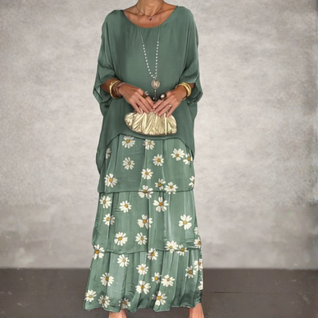 Lara - Elegantes fließendes langes Kleid