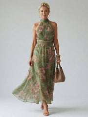 Mirelle | Gathered Halter Midi-Kleid