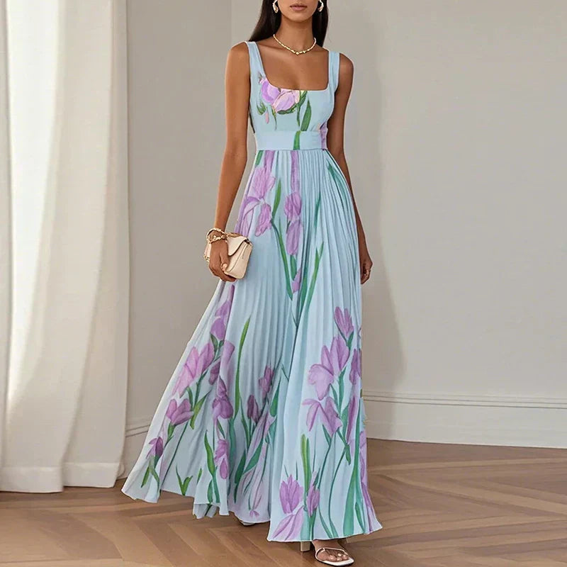 Oriah | Vestido Maxi A-Line com padrão floral