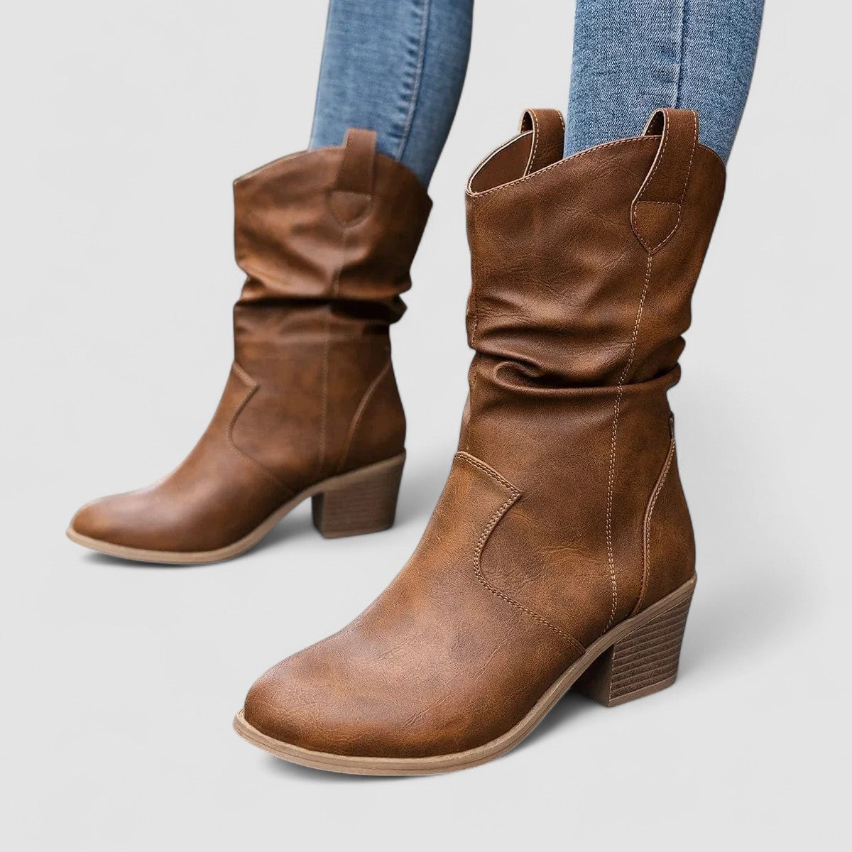 Eleanora | Botas com Efeito Franzido e Salto