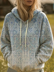 Kaelith | Sweatshirt com Capuz e Estampado Arco-Íris em Raios de Sol