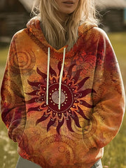 Brisenna | Sweatshirt com Capuz e Estampado Arco-Íris em Raios de Sol