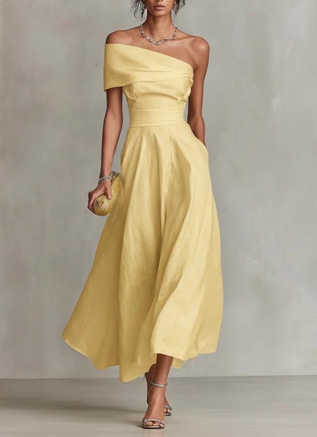 Nermin – Vestido Longo com Decote a Descobrir os Ombros
