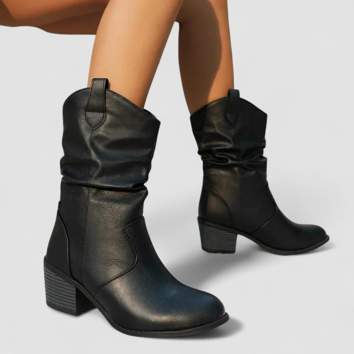 Eleanora | Botas com Efeito Franzido e Salto