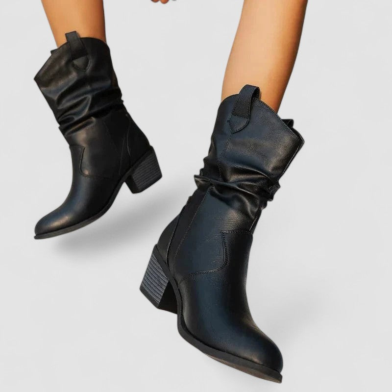 Eleanora | Botas com Efeito Franzido e Salto