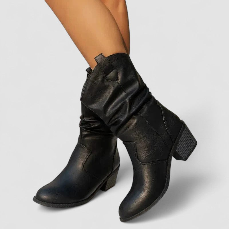 Eleanora | Botas com Efeito Franzido e Salto
