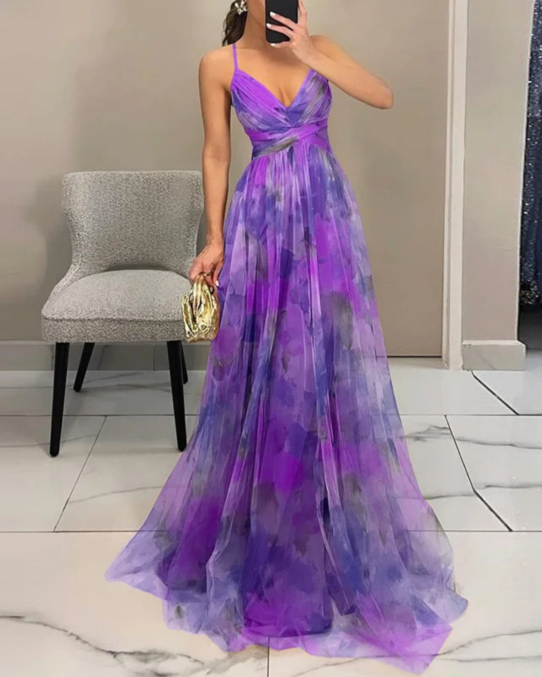 Giselle | Encantador vestido maxi com estampado floral
