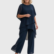 Linda | Anzug mit drapierter Palazzo-Hose