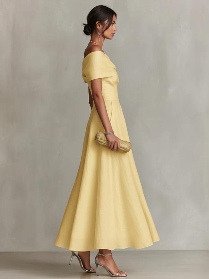 Nermin – Vestido Longo com Decote a Descobrir os Ombros